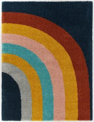 Balta Rugs Mod-Tod Amelia Rainbow Print Shag Kids Area Rug