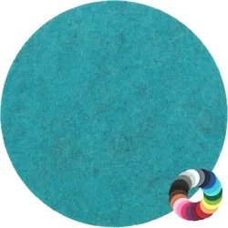 BIASTO - Premium Filz Untersetzer - rund 20cm - Farbe: petrol-meliert (HF044). Design Glas-Untersetzer für Getränke, Tisch, Bar, Tasse, Vase