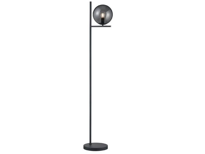 Trio Leuchten - Art Deco Art Deco Lampadaire I Lampadaire I Lampe I Lampe noire avec verre fumé - Flore I Salon I Chambre à coucher - Acier long - LED approprié E14
