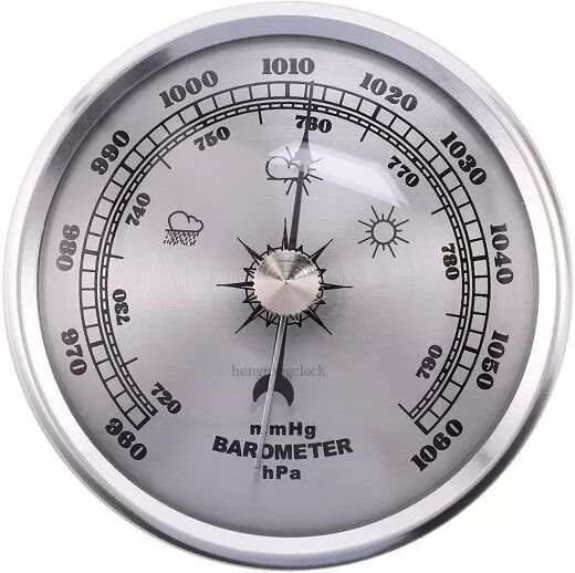 INF 70mm Analoges Barometer - Präzises Wetterstationsinstrument für den Heimgebrauch Silber