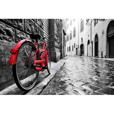 Fototapete PAPERMOON "Retro Old Town Bike", bunt, B:3m L:2,23m, Vlies, Tapeten