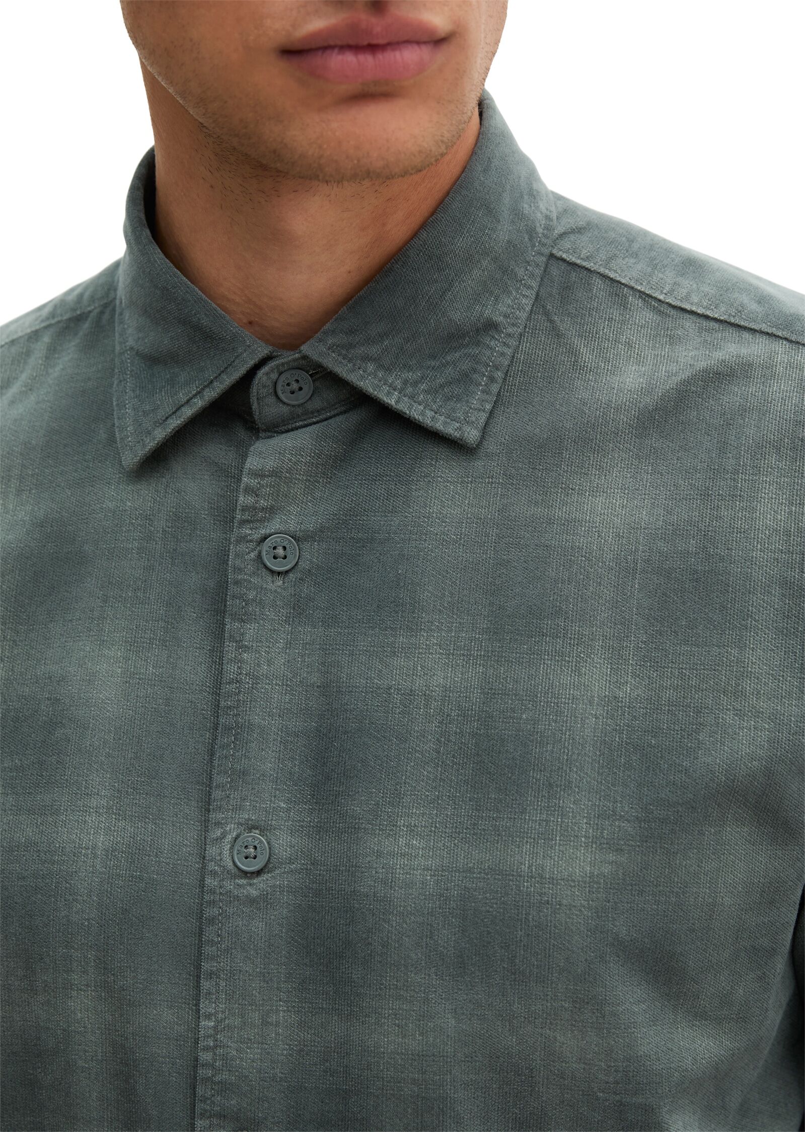 Langarmhemd MARC O'POLO "aus samtigen Bio-Baumwoll-Twill", Herren, Gr. XL, Normalgrößen, grün (dunkelgrün), Obermaterial: 100% Baumwolle, kariert, regular fit normal, Manschette, Hemden