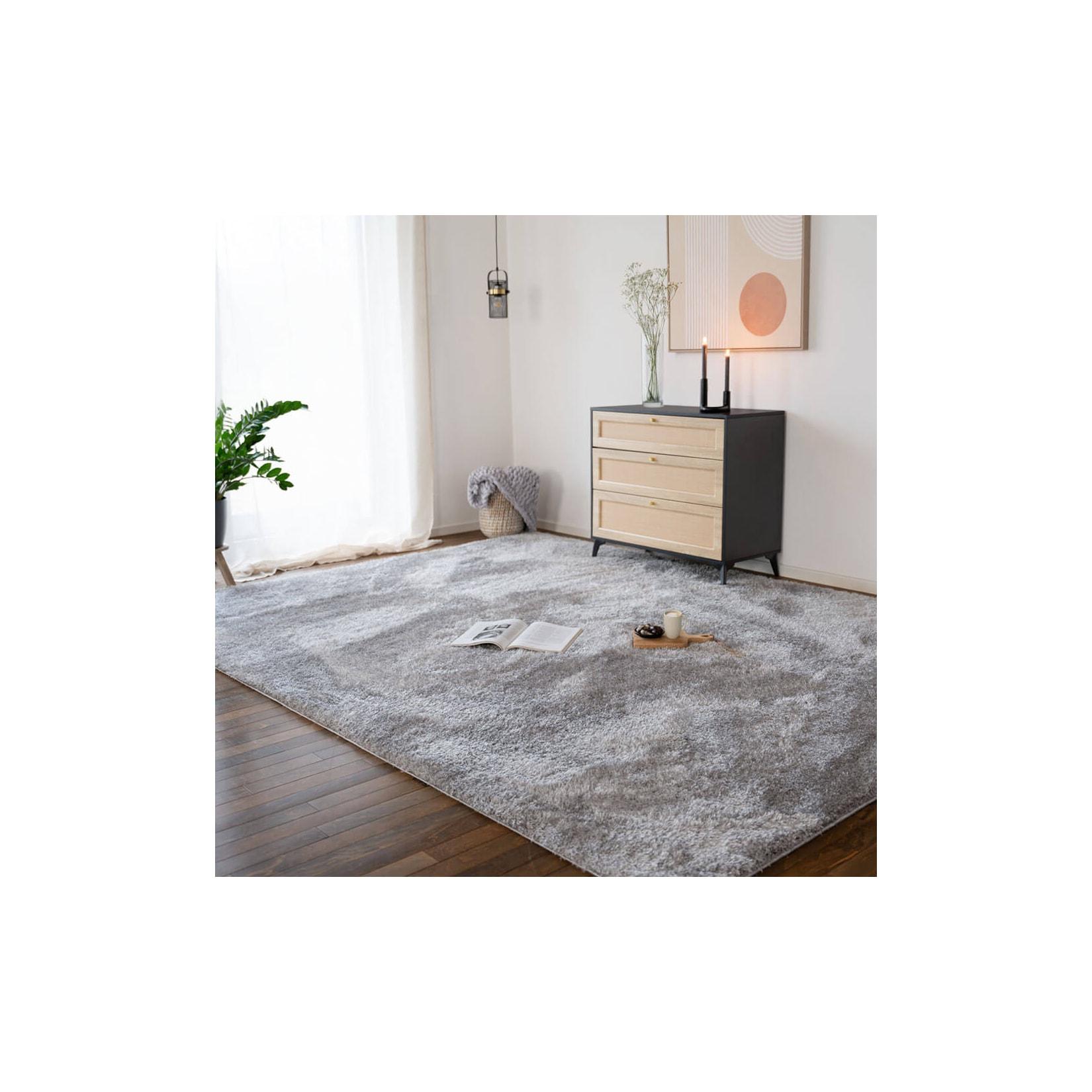 HOME DELUXE Hochflor Teppich SOFI - 150 x 80 cm Dunkelgrau