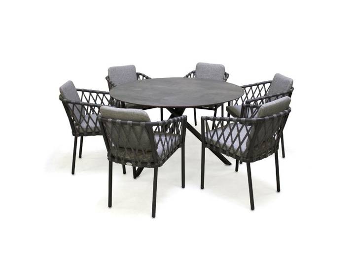 Ensemble repas de jardin en aluminium - Gris anthracite - PILAT