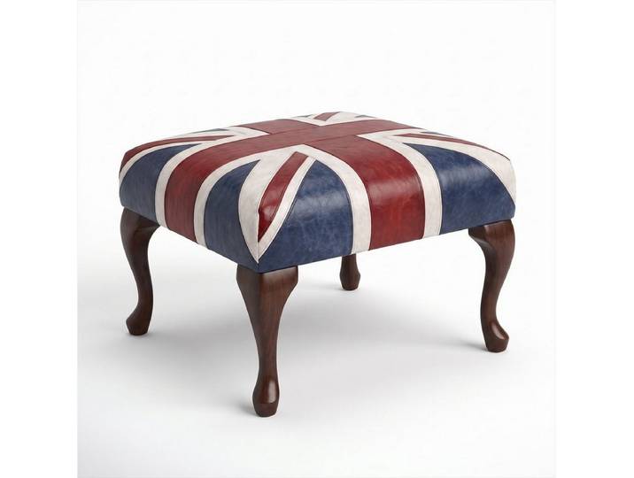 JVmoebel Pouf Pouf Hocker Union Jack Leder British Style Vintage Retro Fußhocker (Pouf, 1-St., 1-tlg), Vintage Retro Design