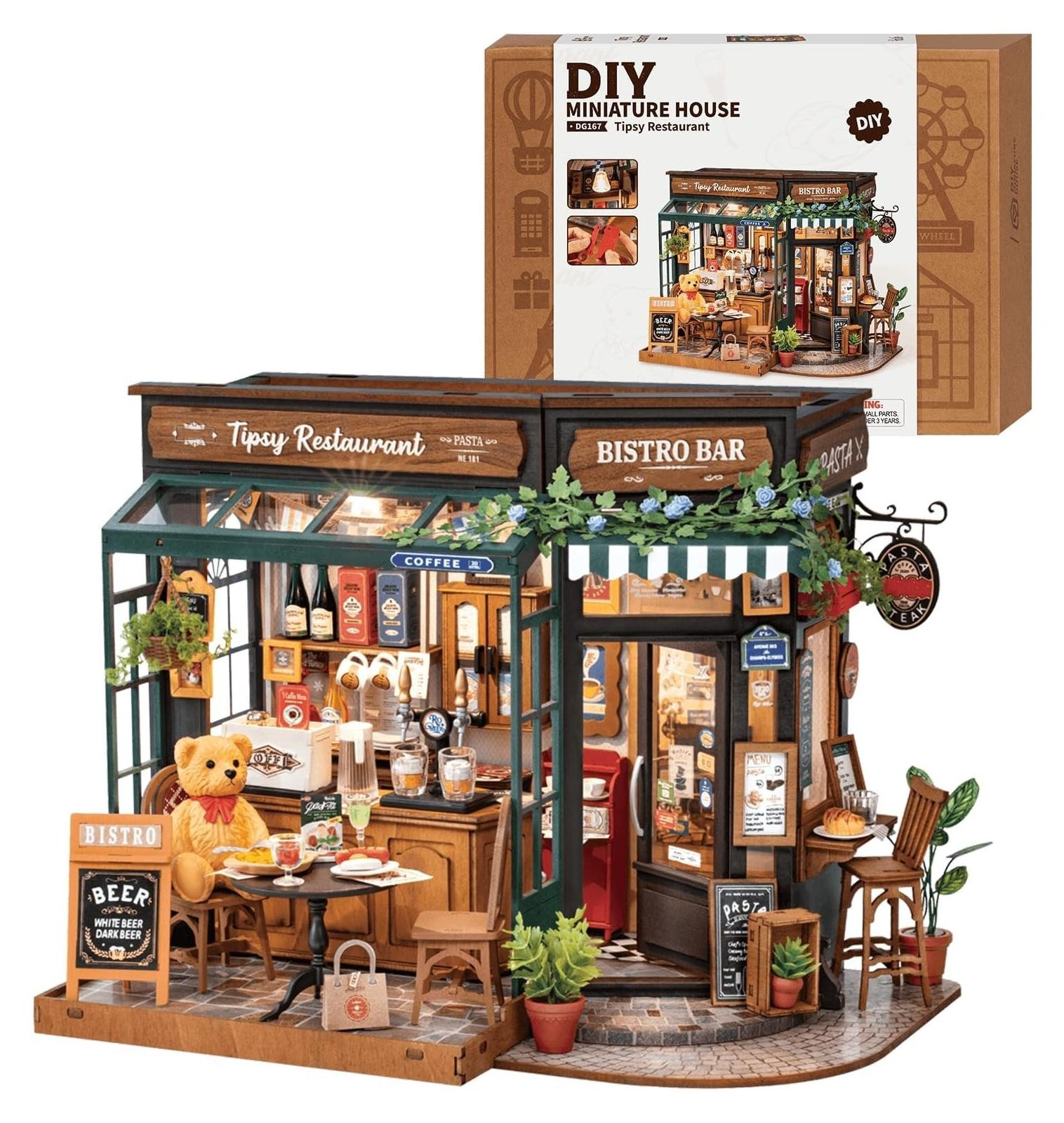 Omgoods DIY Miniature Dollhouse Set Tipsy Restaurant