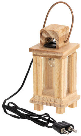 Laterne aus Holz, 2,5 x 2,5 x 5,5 cm