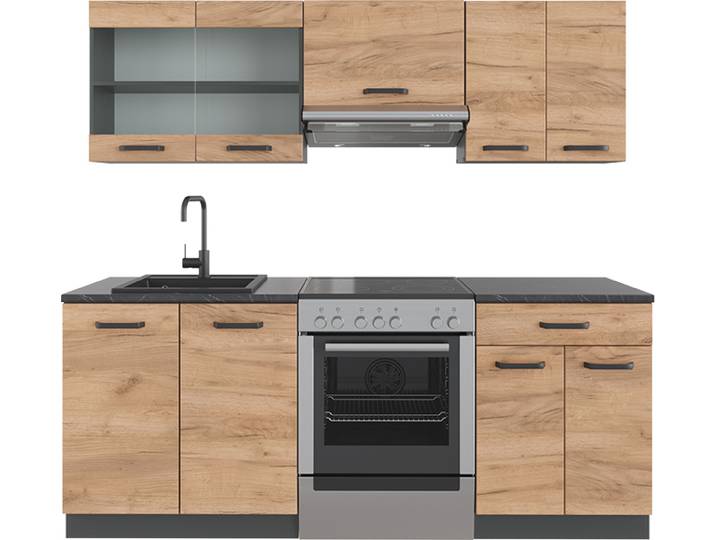 Cuisine Vicco R-Line Chêne doré/anthracite 200cm sans PT\, Model 34998