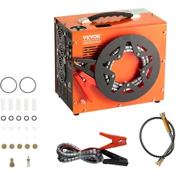 VEVOR PCP Kompressor 30 MPa/4500 PSI, Luftkompressor 0,5 L, Tragbarer PCP DC 12 V & AC 230 V Kompressor, 25min Einschaltdauer Luftpump, 600-W-Hochleistungskonverter Hochdruckpumpe Airgun Gewehr