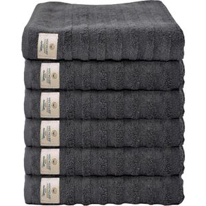 Dyckhoff Handtuch Wecycled, anthrazit, 50 x 100 cm, aus 100% Baumwolle, 500 g/m², 6 Stück