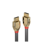 Lindy Gold Line Standart with Ethernet HDMI mit Ethernetkabel M bis M 10 m Dreifachisolierung Grau 4K Unterstützung (37866)