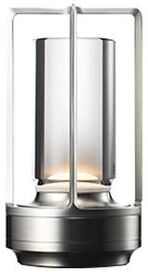 Uplifted Trends Rechargeable Aluminum Alloy LED Touch Table Lamp Crystal Night Light For Restaurant & Camping Decor silvery