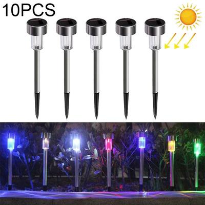 Inspired Deals 10PCS Solar Garden Lights IP65 Waterproof Stainless Steel LED Pathway Lighting colorful Light