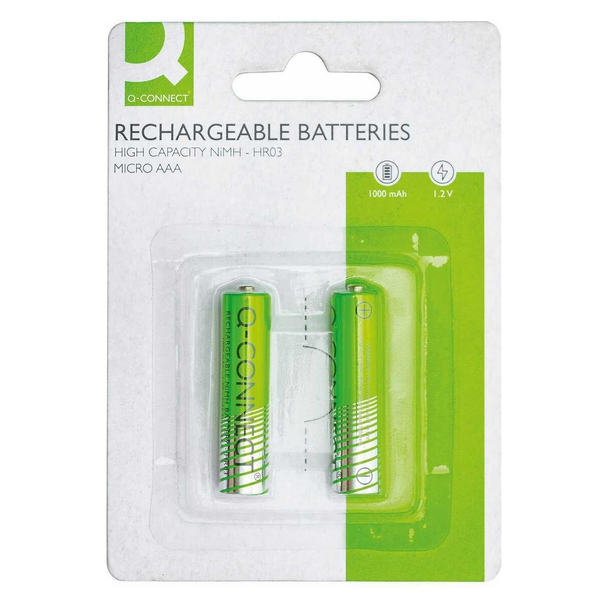 Q-Connect Batterie Akku AAA/HR03 2ST (2 Stk.) (KF15164)