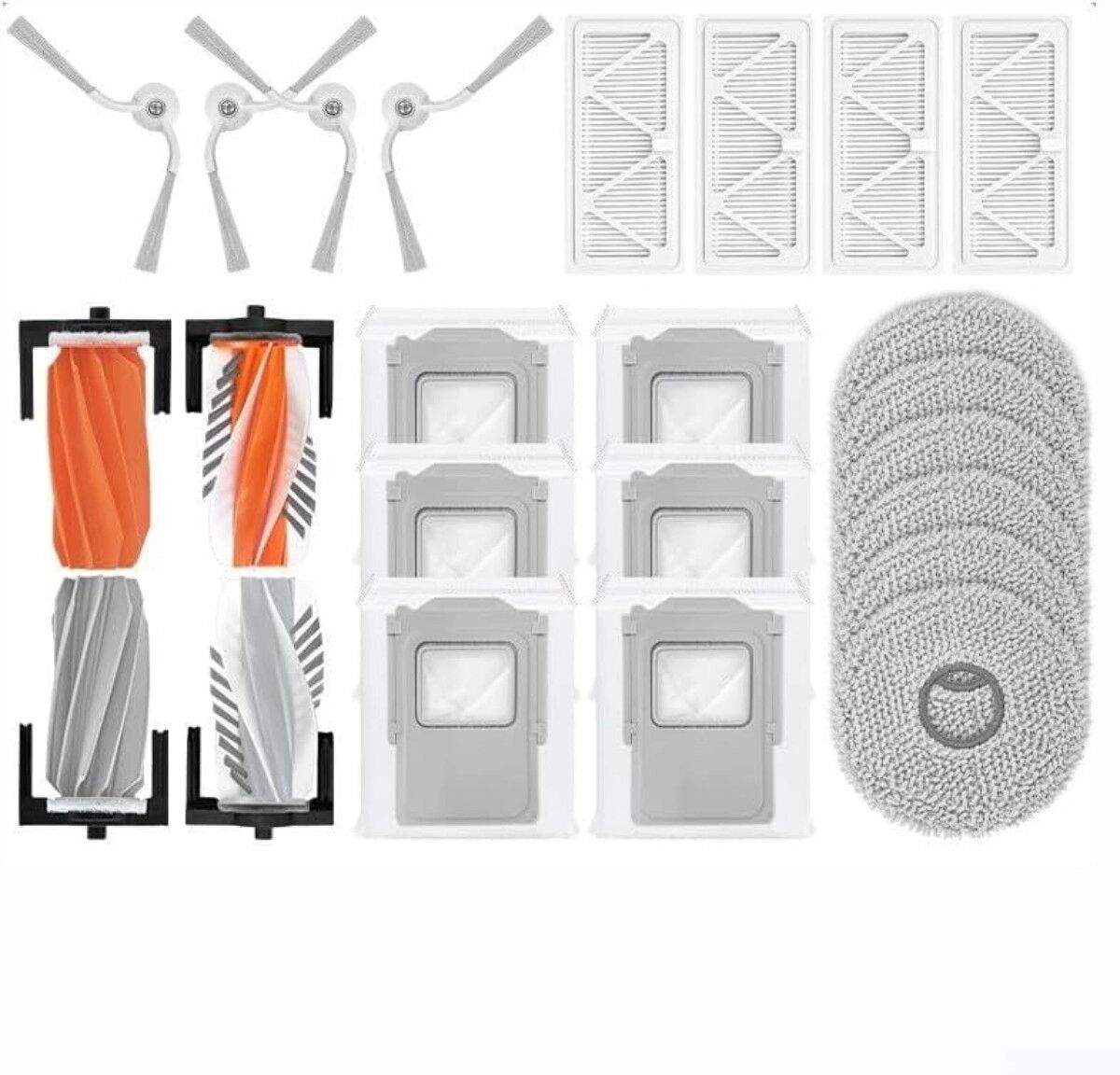 INF Kit de pièces de rechange pour aspirateur robot compatible avec DJI ROMO A2/P2 - brosses principales, brosses latérales,
