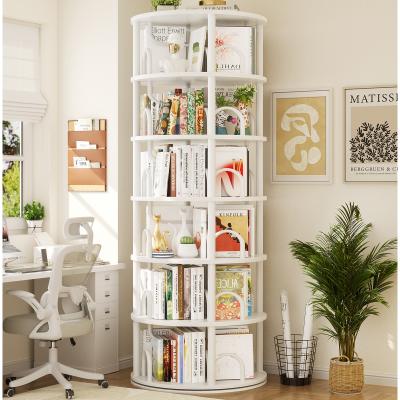 Rackcog 6-Tier Rotating Bookshelf, 360° Spinning Display Bookcase