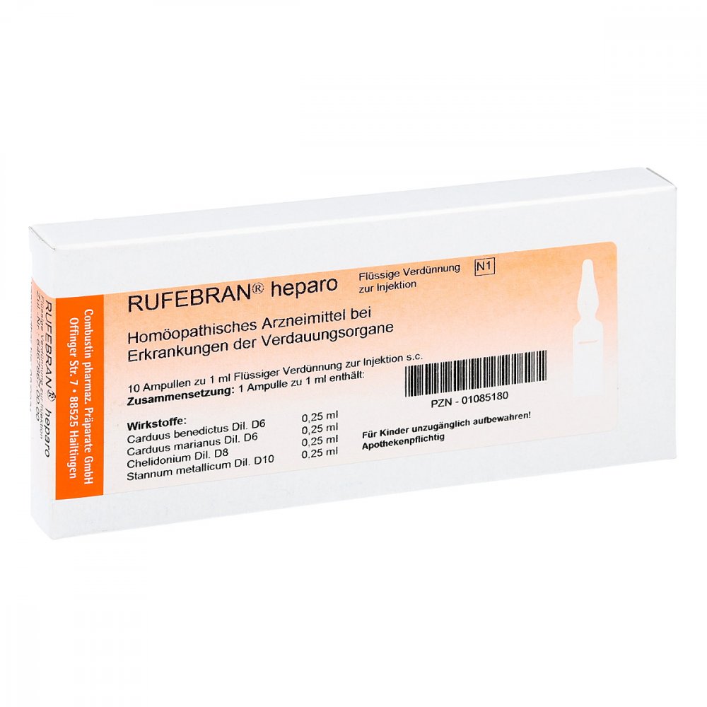 COMBUSTIN Pharmazeutische Präparate GmbH Rufebran heparo Ampullen 01085180