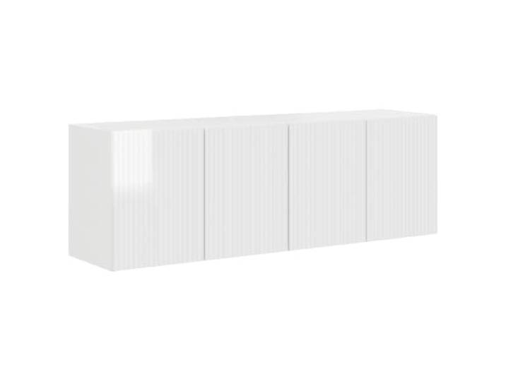 KUPTYERFG TV Wandschrank 2er Set Hochglanz Weiß Hängebord 59,5x31x40cm Moderne schwebende Lowboards für Wohnzimmer und Schlafzimmer, schaffen eleganten Stauraum und Bodenfreiheit.