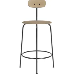 Afteroom Barstuhl 92 cm beige Rückenlehne helle Eiche Ledersitz