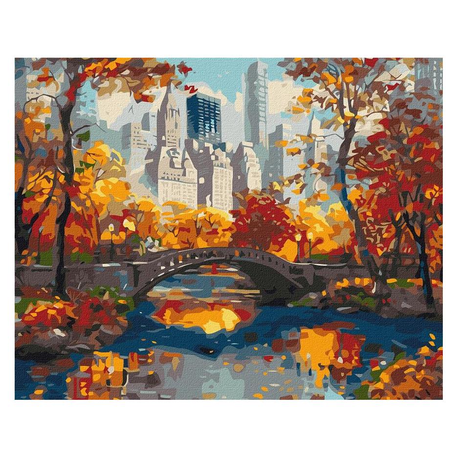 Ideyka Malen nach Zahlen - Goldener Park 40 x 50 cm (KHO3656)