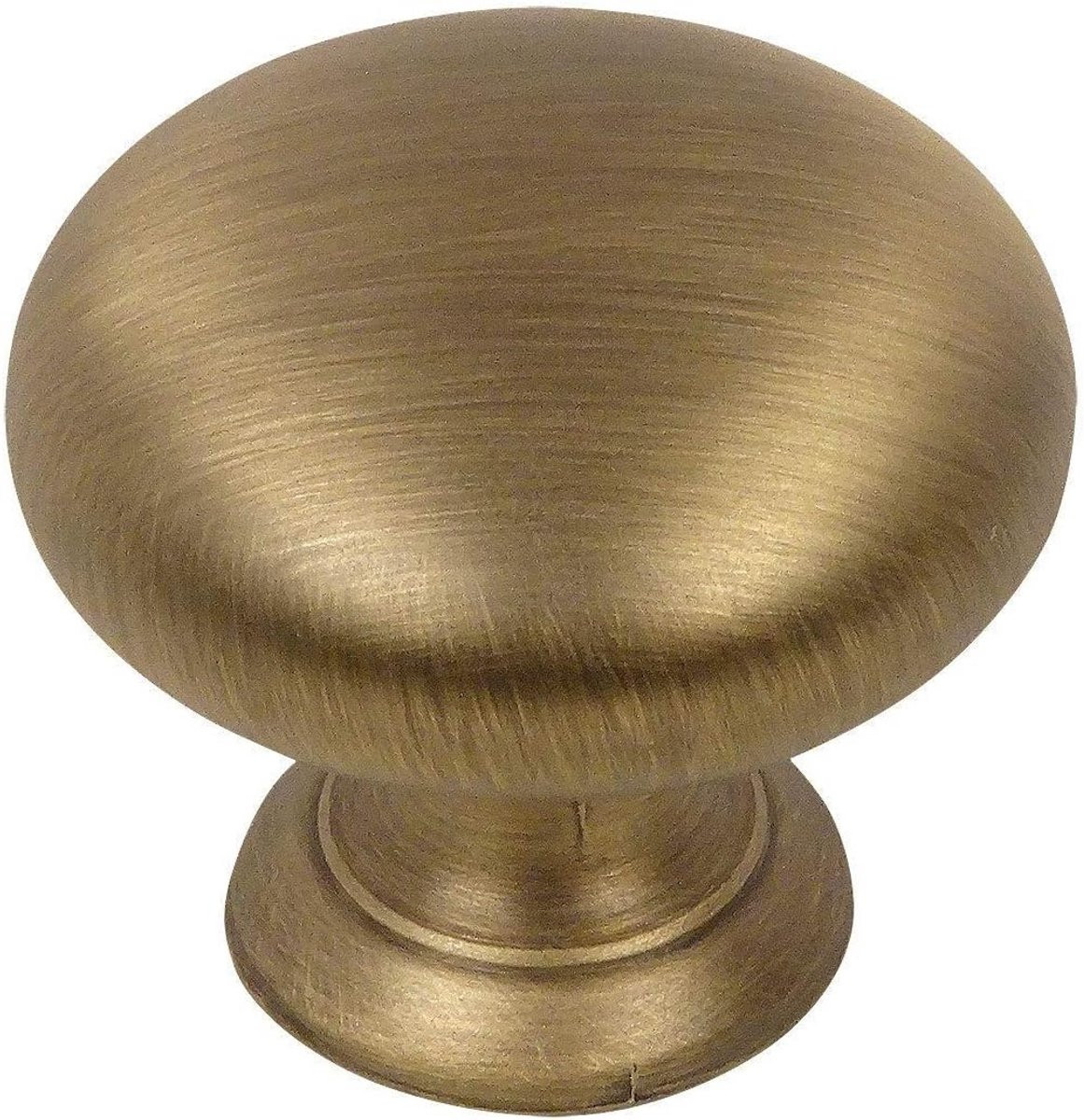 10 stuks Ronde Kastknop Ø32mm - Geborsteld Antiek Messing - Voor kasten en meubels