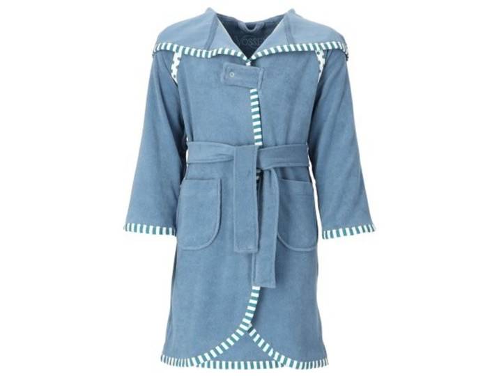 Vossen Bademantel Mimmi 110/116 blau/grau Baumwolle - Bademantel