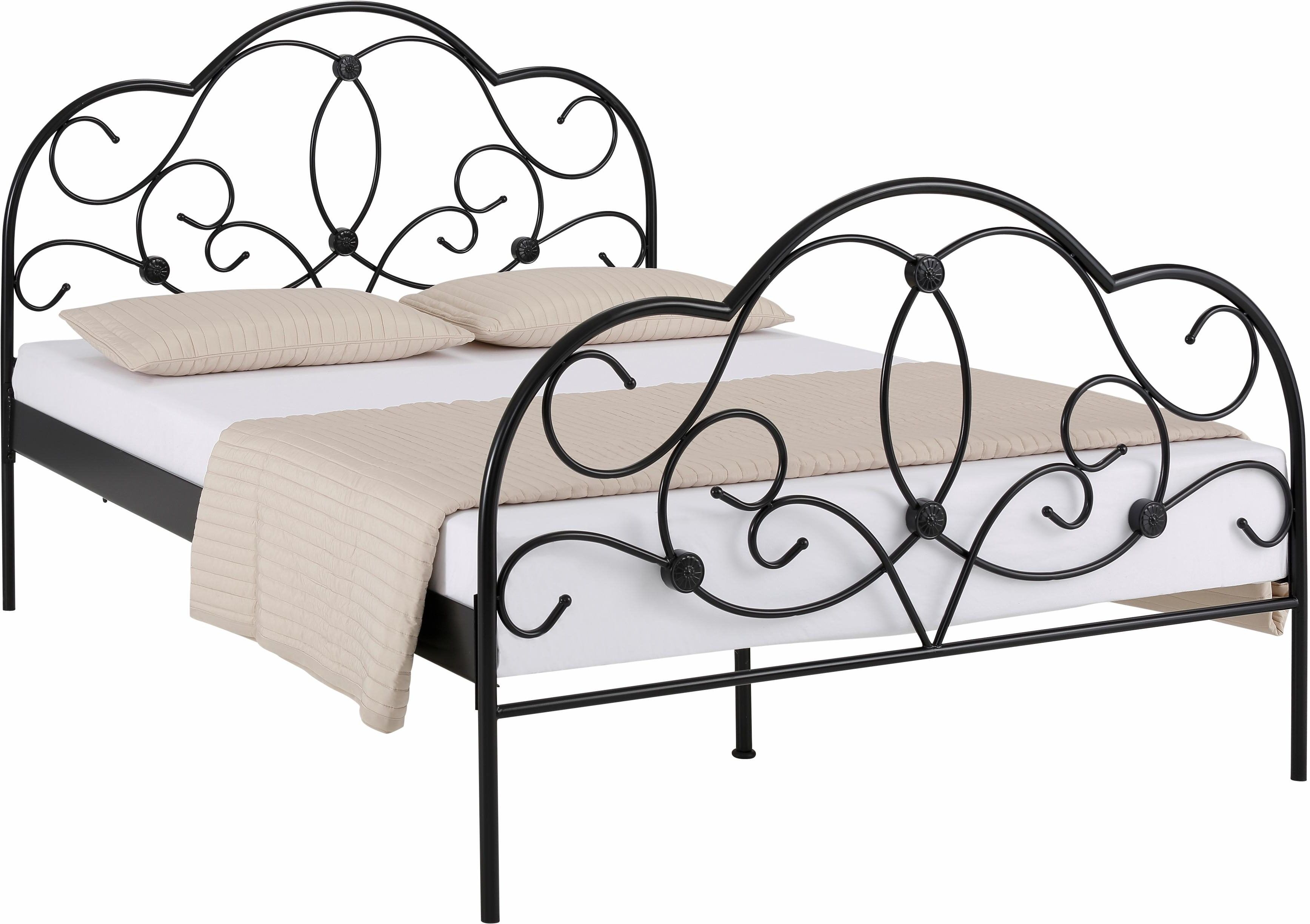Metallbett HOME AFFAIRE "TOPSELLER", schwarz, L:205cm, Betten, mit aufwendiger Verzierung, romantischer Stil