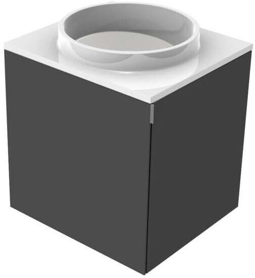 Emco Asis 958227514 Gäste-Waschtisch (Mineralguss), 450 mm Türgriff rechts, ohne Armaturenbohrung