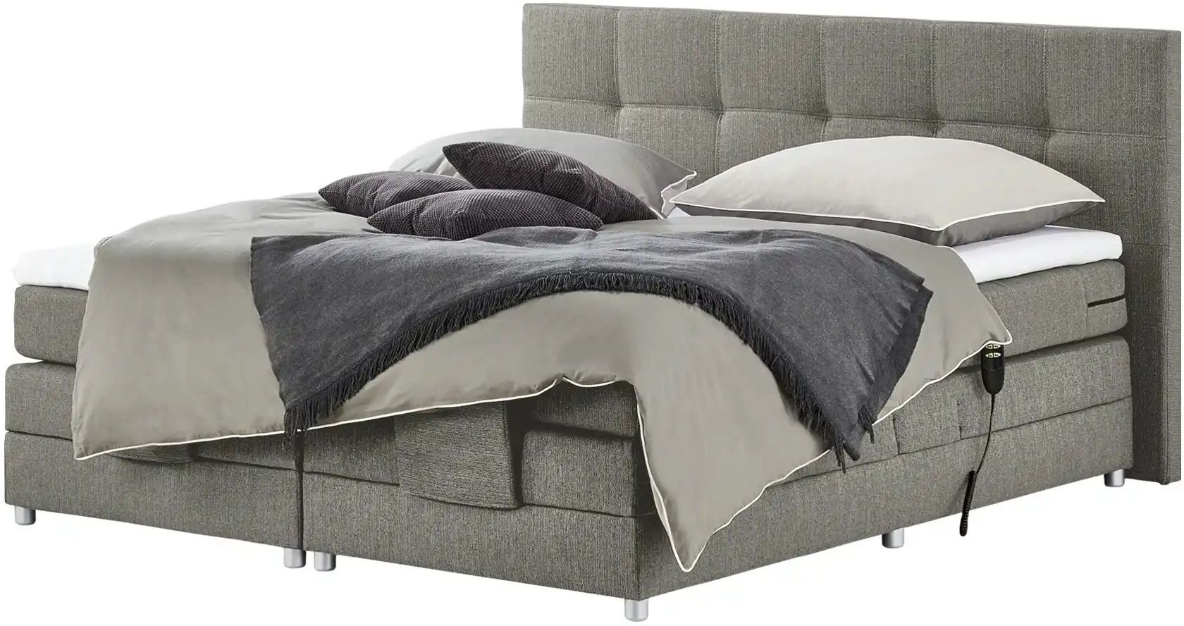 uno Motor-Boxspringbett  Manolo ¦ grau ¦ Maße (cm): B: 202 H: 112