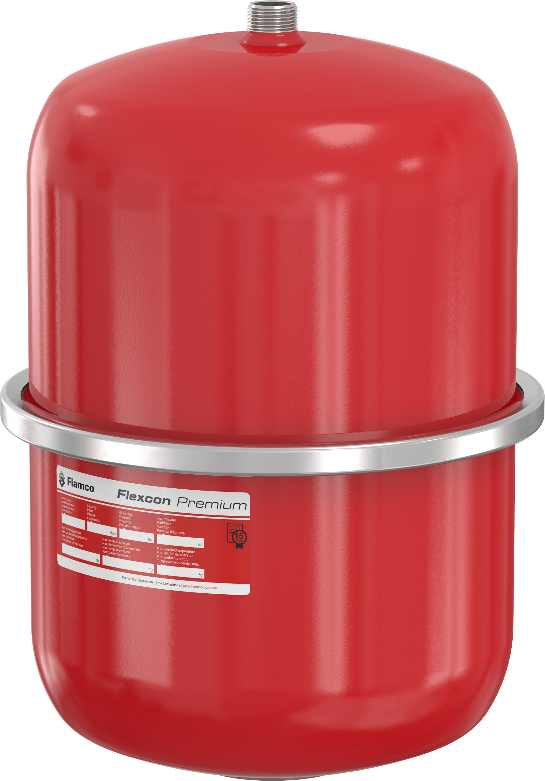 Flamco Vase d'expansion Flexcon 16948 18 l, 6 bar, R 3/4, pression d'entrée 2,5 bar, rouge