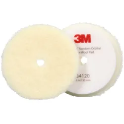 3M Perfect-it Polierpad mit Polierfell für Exzenterpoliermaschine, grob, weiß, 130 mm, 34120 (Pack = 2 Stück)