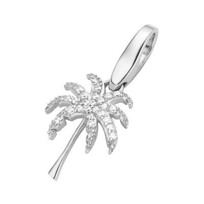 Charm Blume "Palme mit Zirkonia, Silber 925", weiß, GIORGIO MARTELLO MILANO, Charms, Damen