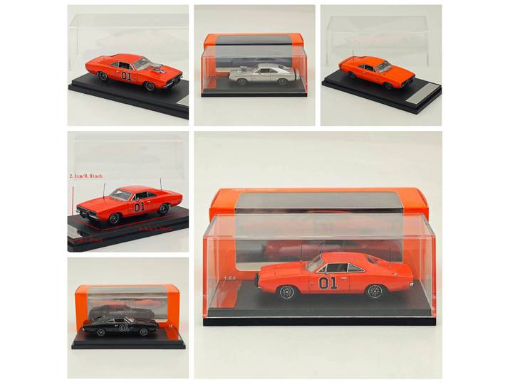 Mini Forge 1/64 1969 Chargr R/T & General Lee, modèle de voiture miniature en métal, collection limitée, modèles de véhicules jouets