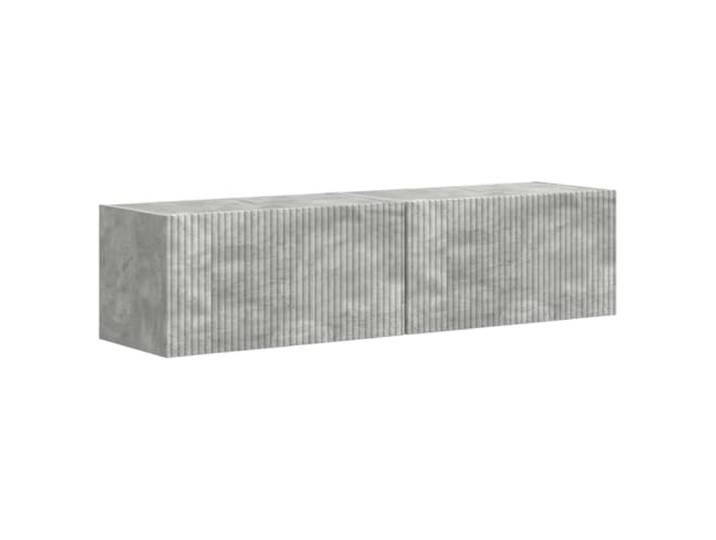 KUPTYERFG TV Wandschrank 2er Set Beton 60x31x29,5 cm Holzwerkstoff Schwebende Lowboards in Beton-Optik für Wohnzimmer und Schlafzimmer mit praktischen Schwenktüren für Mediengeräte.