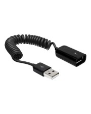 Delock USB-Verlängerungskabel USB M bis W 60 cm aufgespult Schwarz (83163)