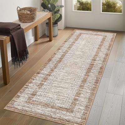 Garvee Distressed Geometric Bordered Area Rug