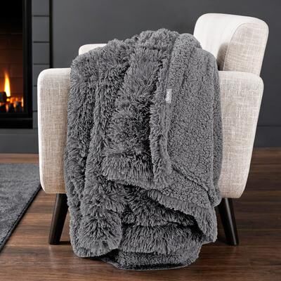 Bare Home Shaggy Faux Fur Sherpa Blanket