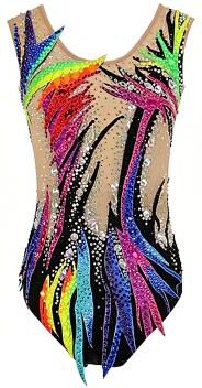 LightInthebox Figure Skating Leotard Women's Ice Skating Figure Skating Leotard Black Patchwork Stretchy Training Competition Skating Wear Classic Crystal / Rhinestone Sleeveless Ice Skating Figure Skating
