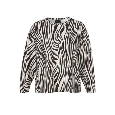 Sweatshirt VIA APPIA DUE "VIA APPIA DUE Pullover", Damen, Gr. 54, braun (creme, kaffee), Casual, regular fit, Rundhals, Sweatshirts Sweatshirt, Große Größen