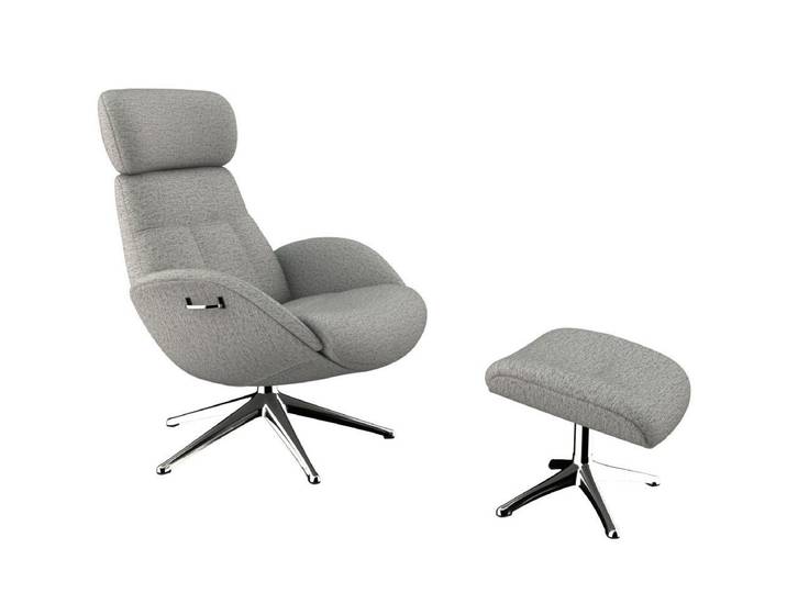 FLEXLUX Relaxsessel Elegant, Funktionssessel, verstellbarer Rücken- und Kopfstütze, Premium Komfort, Rücken- und Kopfteilverstellung, Drehbar, Fuß Alu