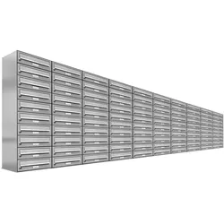 AL Briefkastensysteme 100 Fächer Premium Edelstahl Wand Briefkasten Anlage für Post A4, modern, robust und wetterfest, Artikelnummer: 132T100EA10