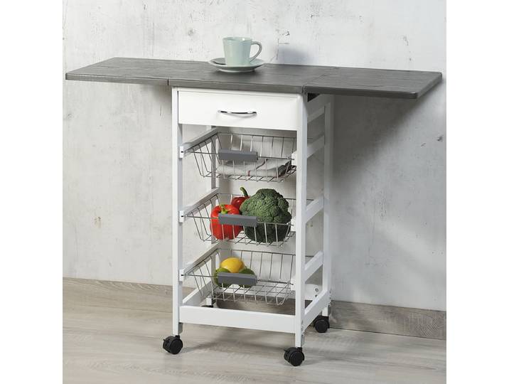 Chariot de cuisine Kesper pliable 97 x 76 x 37cm Blanc