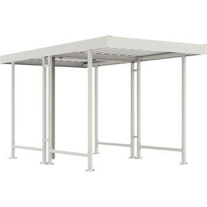 WSM Fahrradunterstand Leipzig L40, grauweiß, aus Metall, offen, (B/T) 225 x 440cm