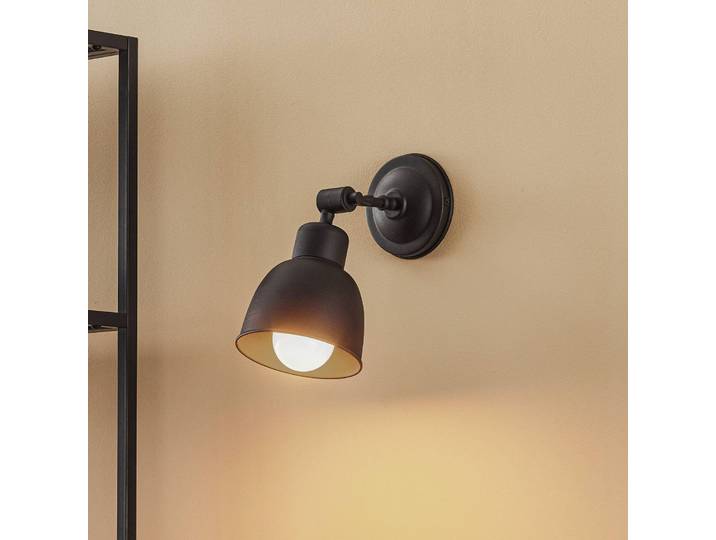 Wandleuchte Emoti Argon, dimmbar, schwarz, für Wohn- / Esszimmer, Metall, Industrielles Design