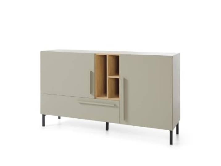 Möbel-Direkt Kommode Sergio Eukalyptus und Eiche, 155 x 40 x 90 cm für Wohnzimmer, 1 Schubkasten, moderner Stil, freistehend