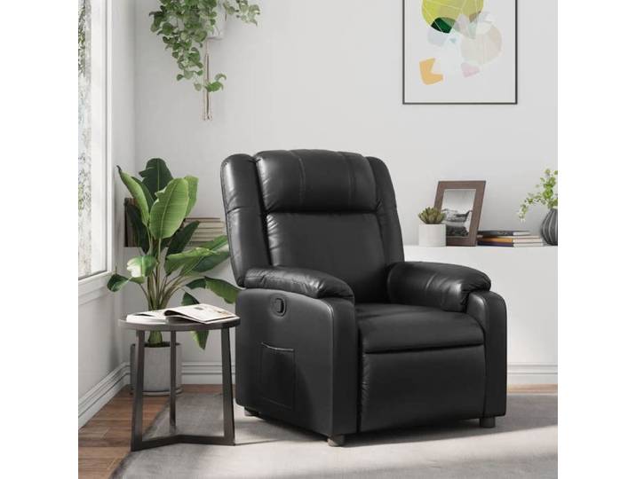 JUIN* Fauteuil réglable/relaxation Fauteuil inclinable Noir Similicuir F236612