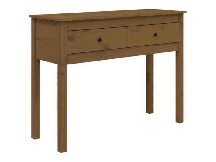Heofavd Konsolentisch Honigbraun 100x35x75 cm Massivholz 2 Schubladen