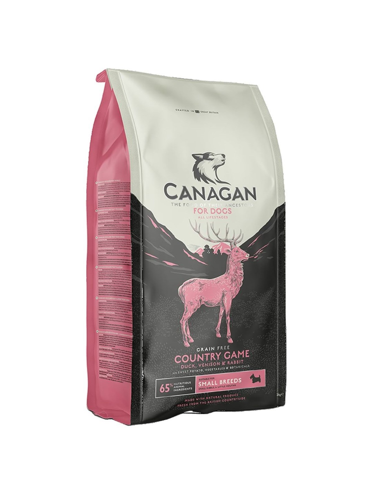 Canagan Country Game Ente, Wild und Kaninchen - Kleine Rassen - Trockenfutter für Hunde - 2kg