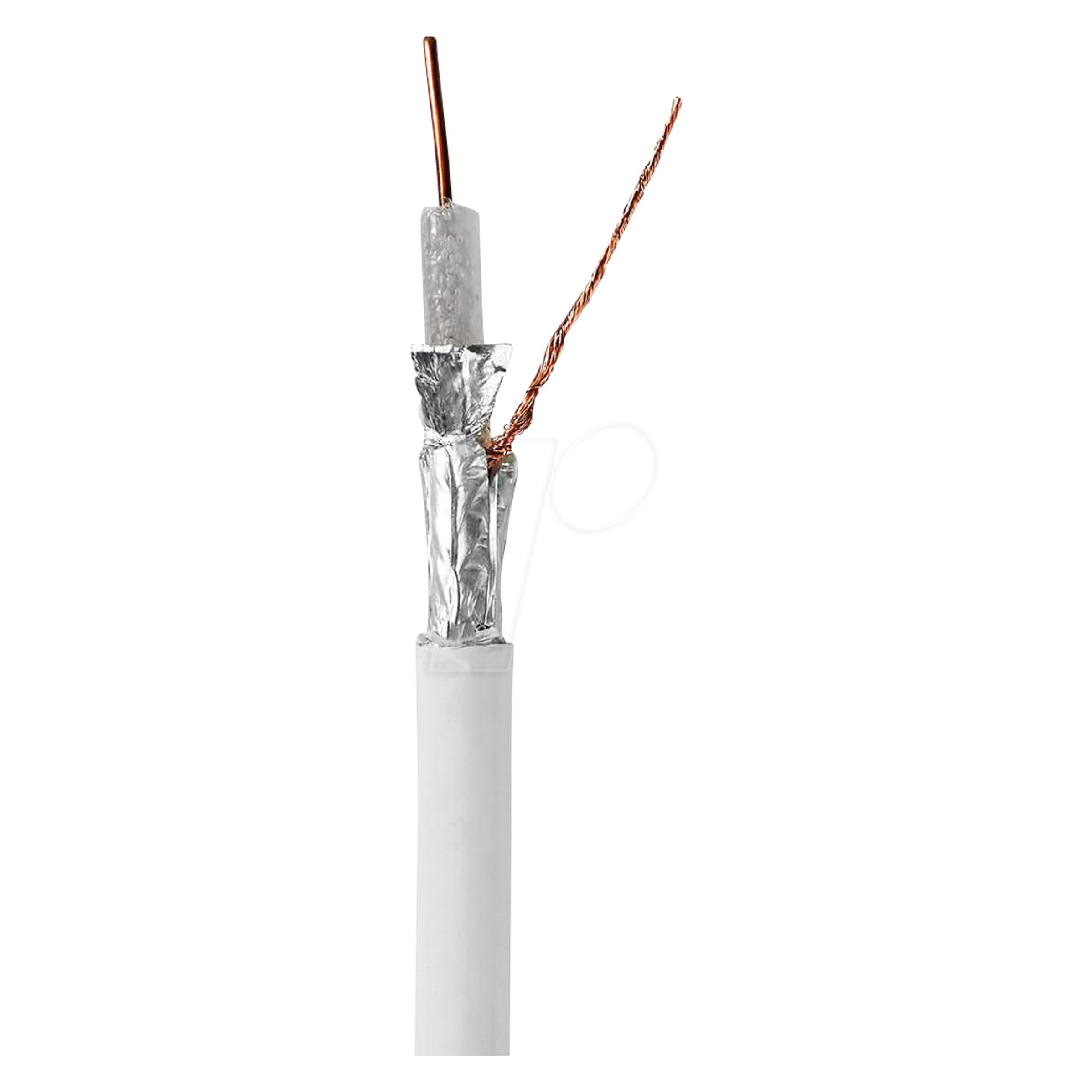 Nedis Coax Cable On Reel 4G / LTE Secure 75 Ohm Triple Shielded ECA 10.0 m Coax PVC White Reel (75 dB, Antennenkabel) (CSBR4050WT100)
