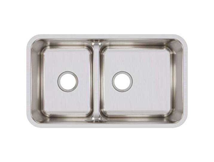 Elkay ELUHAQD32179 Lustertone Classic 40/60 Doppelschüssel Unterbau Edelstahl Spüle mit Aqua Divide